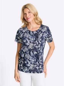 Рубашка с короткими рукавами в темно-синем и бежевом цветах Sieh an!