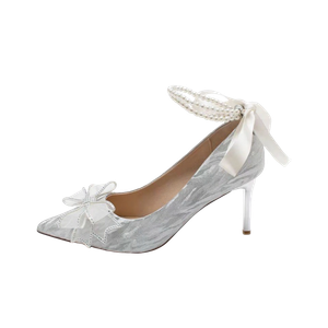 Женские туфли на тонком каблуке и высоком каблуке PARK DANCE, Silver 6Cm