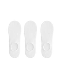 Три пары невидимых спортивных носков OYSHO из хлопковой смеси с высоким берцем белого цвета