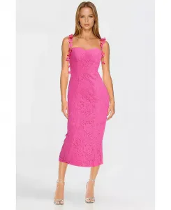Женское коктейльное платье Zoe с цветочным принтом и кружевом One33 Social, розовый