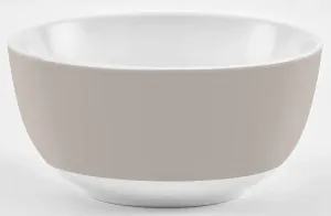 Миска для хлопьев van Well "Vario", 6 предметов, фарфор, можно мыть в посудомоечной машине и использовать в микроволновой печи, Ø 14 см, серо-коричневый/белый