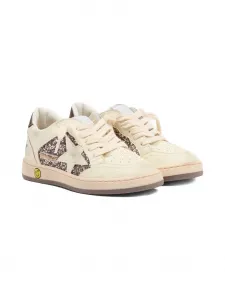 Кроссовки Ball Star с блёстками Golden Goose Kids, бежевый