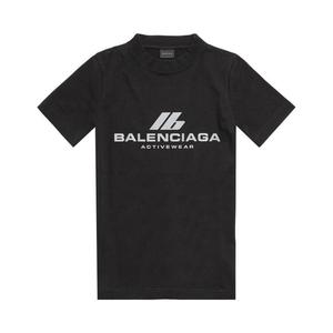 Футболка Balenciaga Activewear Fitted T-Shirt Faded Black, черный
