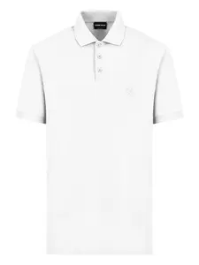 Рубашка поло с вышитым логотипом Giorgio Armani, белый