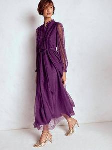 Тюлевое платье макси с рюшами Boden, Viola Purple