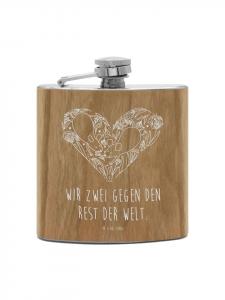 Mr. & Mrs. Panda Фляга Flachmann Igel Kuchenstück ohne Spruch in Braun