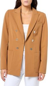 Женский однотонный пиджак Tommy Hilfiger с передними карманами, Tobacco