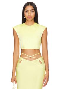 Аня атласный топ Bardot, желтый