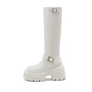 A poinsettia princess Высокие сапоги на каблуке 9 см женские экрю на флисовой подкладке, цвет Ecru Fleece-Lined