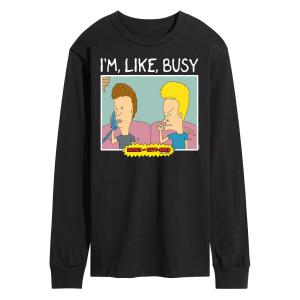 Мужская футболка Beavis And Butthead I'm Like Busy с длинными рукавами Licensed Character