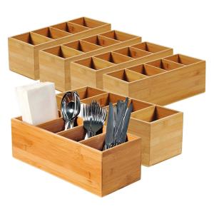 Набор из 6 коробок для столовых приборов, бамбук, 35 x 14 см Kesper, натуральный