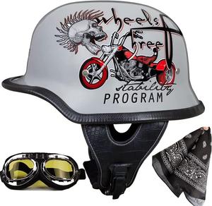 Полушлем YMKJGZS в ретро-стиле, серый