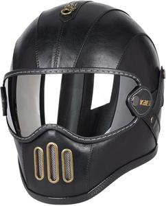 Шлем интеграл Quickool кожаный, черный