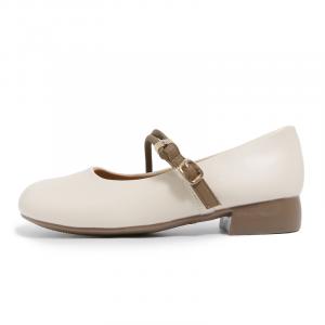 Туфли Мэри Джейн на массивном каблуке для женщин NANJIREN, Beige