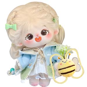 COTTON PLANET Хлопковая кукла белое золото каштановый узор дорожный плащ плюшевая кукла высота 20см длина 22см