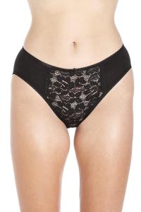 Комплект из трех трусов с высоким вырезом и шнуровкой спереди Camille, черный