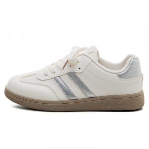 HUANQIU Нескользящие водонепроницаемые износостойкие низкие кроссовки для скейтбординга женские бежево-серебристые