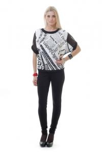 Прозрачный топ с принтом на спине Conquista, черный