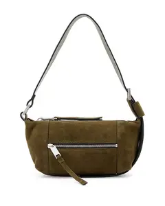 Миниатюрная замшевая сумка через плечо Vega Allsaints, зеленый