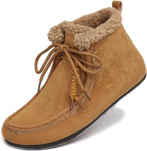 Nemnlaa Женские зимние ботинки-мокасины с меховой подкладкой, теплые зимние укороченные ботинки, женские короткие ботинки для улицы и дома