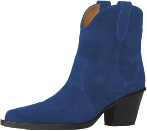 Женские ботильоны YDN с острым носком, средним устойчивым каблуком, на подъем, повседневные ботинки Челси, размеры 4-16 США, Blue