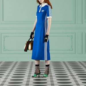Платье Adidas X Gucci с короткими рукавами, синий