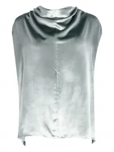 Блузка без рукавов с воротником-хомутиком Alberta Ferretti, зеленый