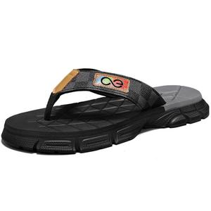 LINGPAO Мужские шлепанцы с антибактериальной подошвой из композитного материала EVA, противоскользящие, износостойкие, устойчивые к запаху, бесшумные, черно-серые, цвет Black Gray