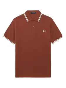 Рубашка поло с полосками на воротнике Fred Perry, коричневый