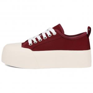 WENPU Женские противоскользящие легкие дышащие низкие кеды для скейтбординга - бордовые, цвет Burgundy