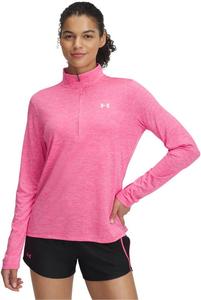 Under Armour Women's Tech Twist Quarter Zip, Super Pink/White