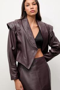 Кожаная куртка Answear.Lab, бордовый