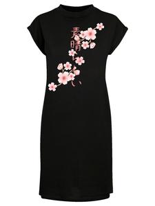 Короткое платье F4NT4STIC Short Sleeve Dress Kirschblüten Asien, черный