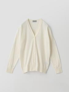Хлопковый вязаный кардиган с V-образным вырезом и длинными рукавами | YASMIN | 30G, современный крой
