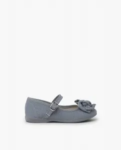 Туфли Мэри Джейн для девочек из органического хлопка с бантиком на носке Pisamonas, серый