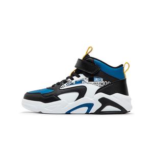 XTEP Детские кроссовки для скейтбординга Street Play с амортизацией, износостойкие, нескользящие, с высоким верхом, черного и белого цвета