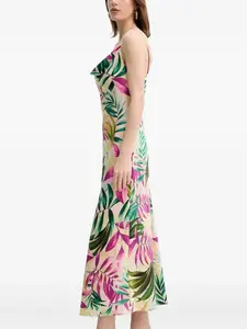 Платье с воротником-хомутиком и принтом в виде листьев GUESS USA, желтый