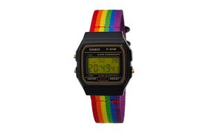 CASIO Мужские часы Retrofit Series с кварцевым механизмом и нейлоновым ремешком, черный циферблат