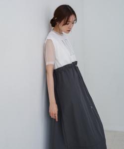 Платье из тюля с многослойной талией и завязками на талии