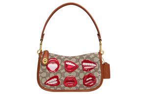 Сумка через плечо Tom Wesselmann Collaboration с кожаной маджонг сумкой, переносная, женская, коричневая COACH