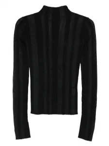 Свитер в рубчик с круглым вырезом Patrizia Pepe, черный