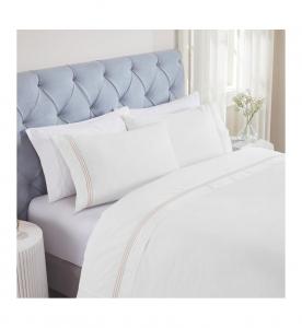 Комплект постельного белья Brandon Cotton из 4 предметов, размер California King Superior, White-gold