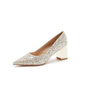 Туфли на высоком каблуке 6,5 см, женские QITUMAUL, Champagne[Heel Height 6.5Cm]