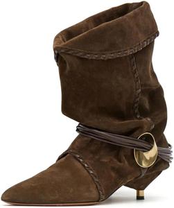 Женские скошенные ботильоны Miss Left с заостренным носком, свободной посадкой, на низком каблуке, с отворотом, стильные для осени и зимы, повседневные, для широкой икры, размеры US 4-16, Sienna