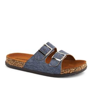 Женские сандалии с двумя пряжками на ремешках из денима Andrea, цвет denim