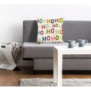 Декоративная подушка queence HOHOHO с рождественской надписью Queence, Bunt + bedruckt