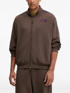 Спортивный костюм с полосатыми деталями Ea7 Emporio Armani, коричневый