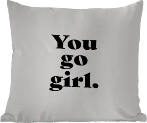 Подушка для улицы - Пословицы - Ты молодец - Девочки - Дети - Цитаты - 40x40 см - Водонепроницаемая - Подушка для отдыха - Подушка - Для интерьера - Подушка с изображением MuchoWow