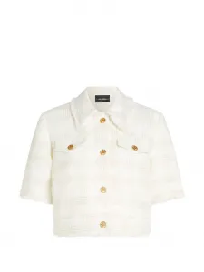 Твидовый жакет на пуговицах Karl Lagerfeld, бежевый