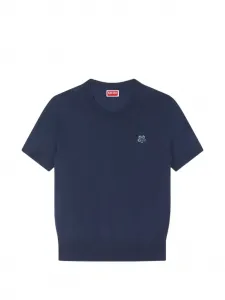 Футболка с короткими рукавами и значком-цветком Kenzo, синий